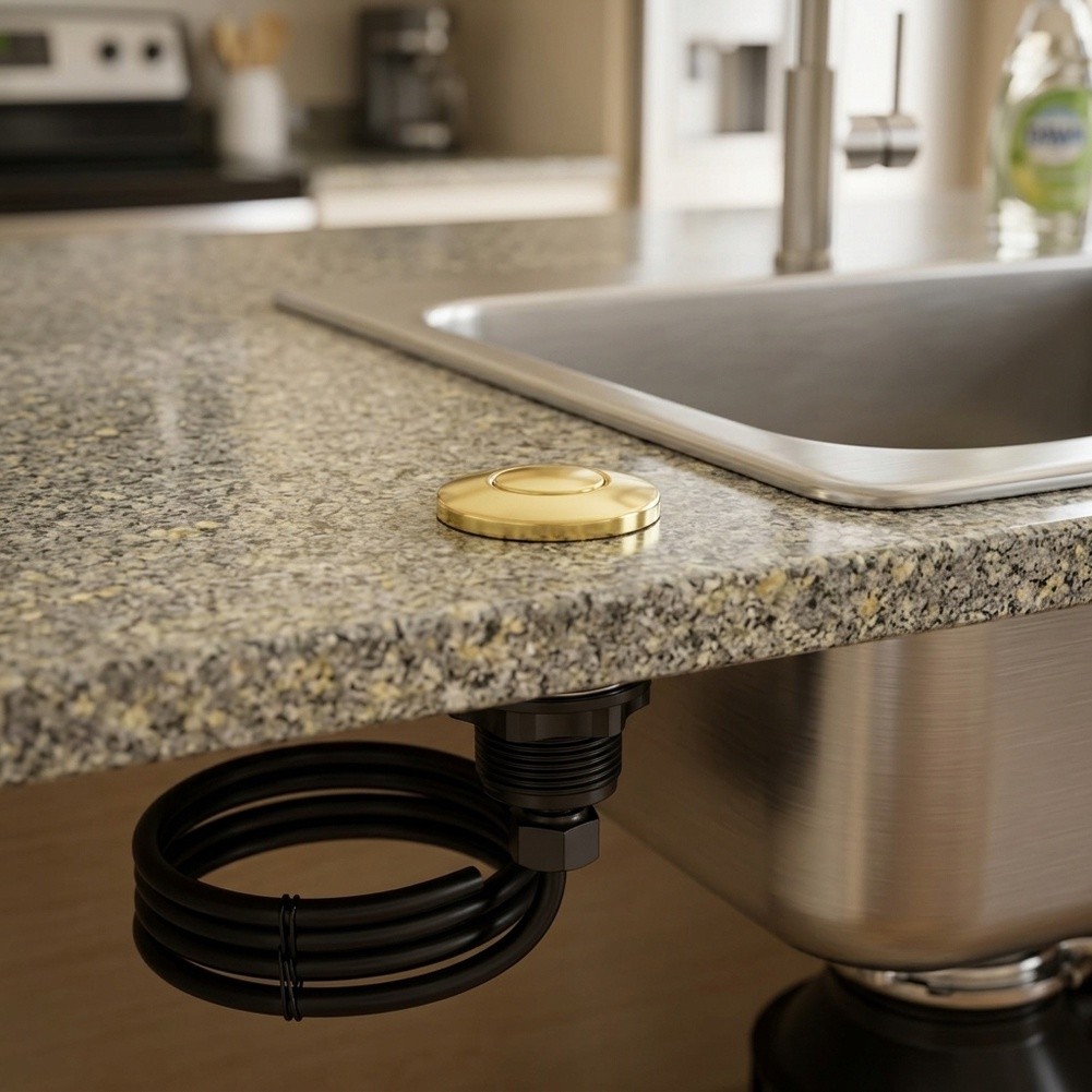 Kitchen Gadgets Gold - Roestvrijstalen luchtschakelaar voor afvalverwerking, geschikt voor
