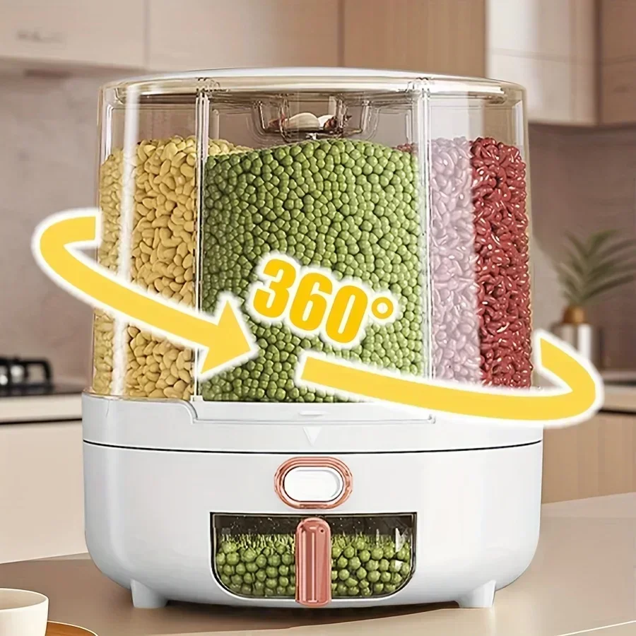 Kitchen Gadgets Organizer - 6 compartimenten 360 ° Roterende luchtdichte