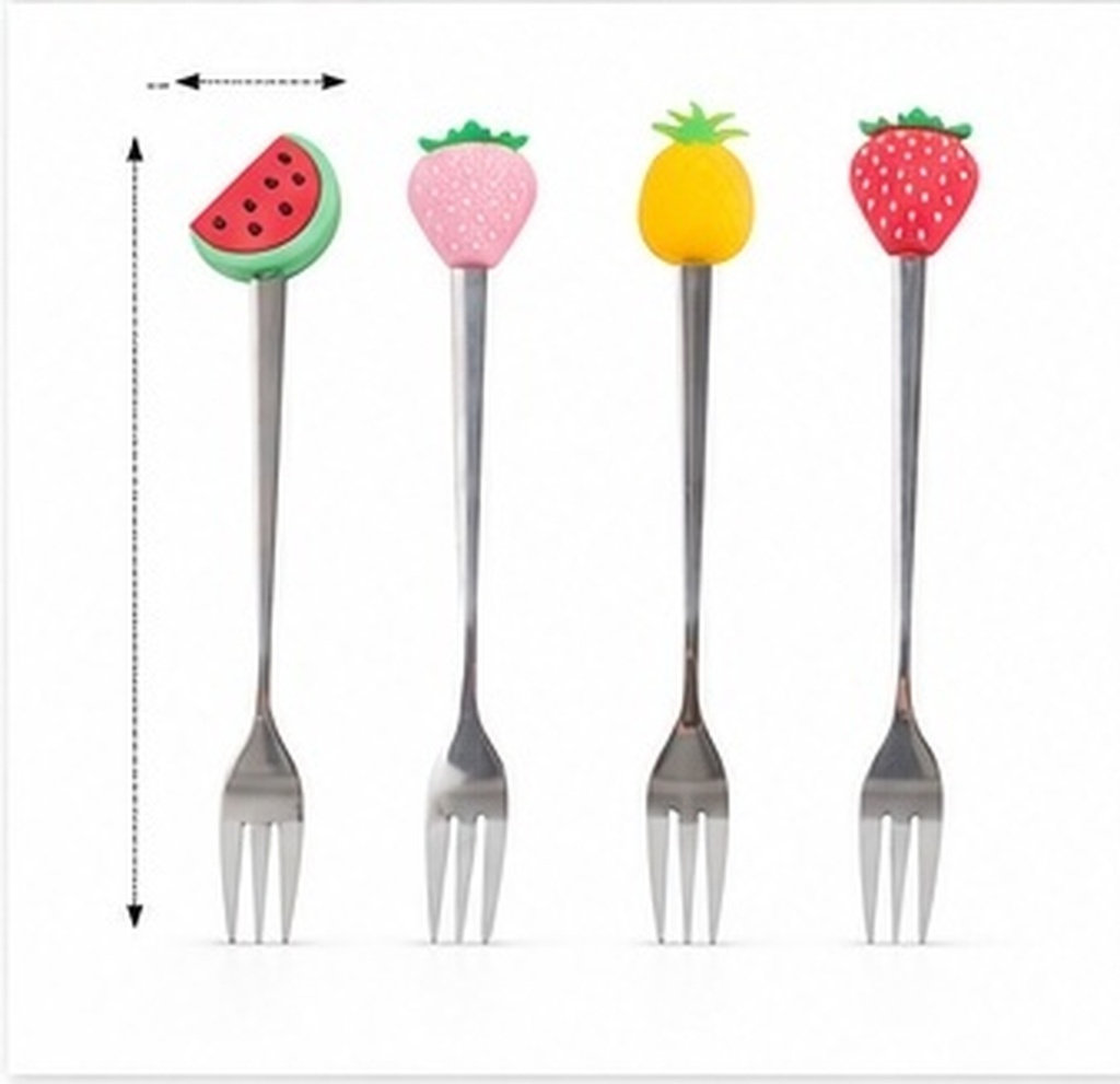 Kitchen Gadgets Gold - 4 stuks roestvrijstalen fruitvorken, stevige vorken