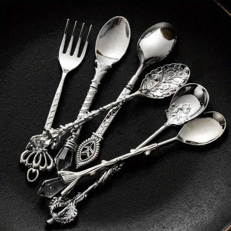 Kitchen Gadgets Gold - 6 stks Vintage Lepels Vork Koninklijke