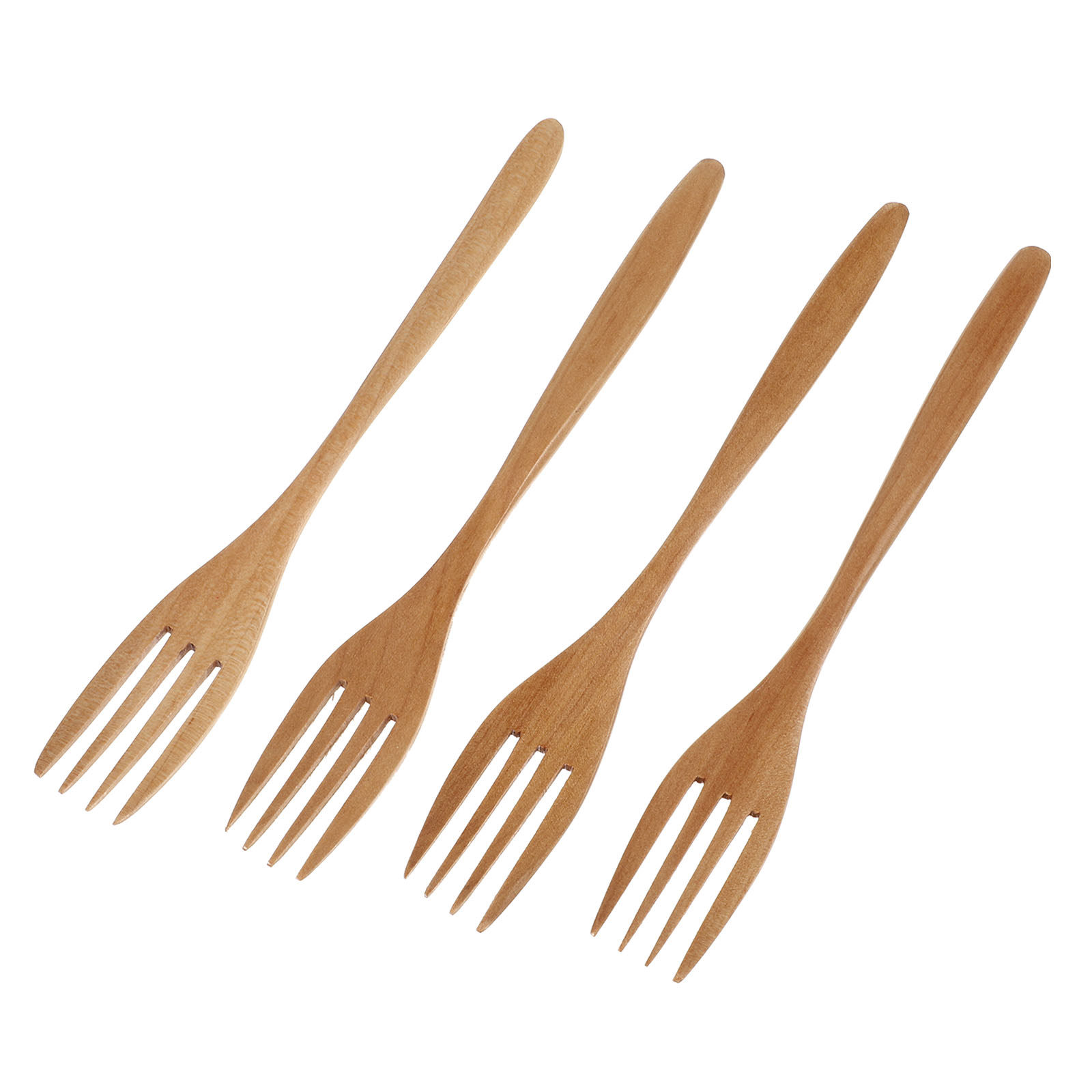 Kitchen Gadgets Gold - 4-delige houten vorkenset, milieuvriendelijk, van natuurlijk